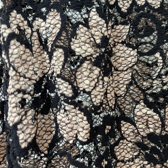 Black Lace Mini Dress Printed Flowers - Picture 3 of 9
